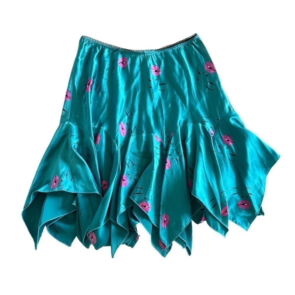Betsey Johnson New York Marilyn print silk skirt size 8